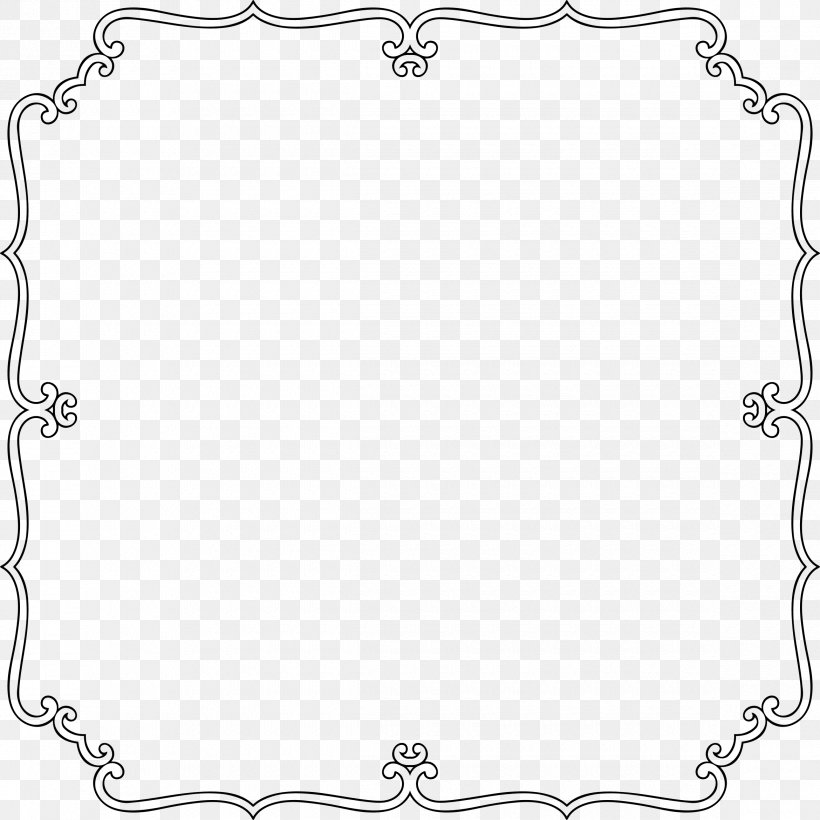 Line Art Picture Frames Ornament Clip Art, PNG, 2340x2340px, Line Art, Area, Black, Black And White, Body Jewelry Download Free