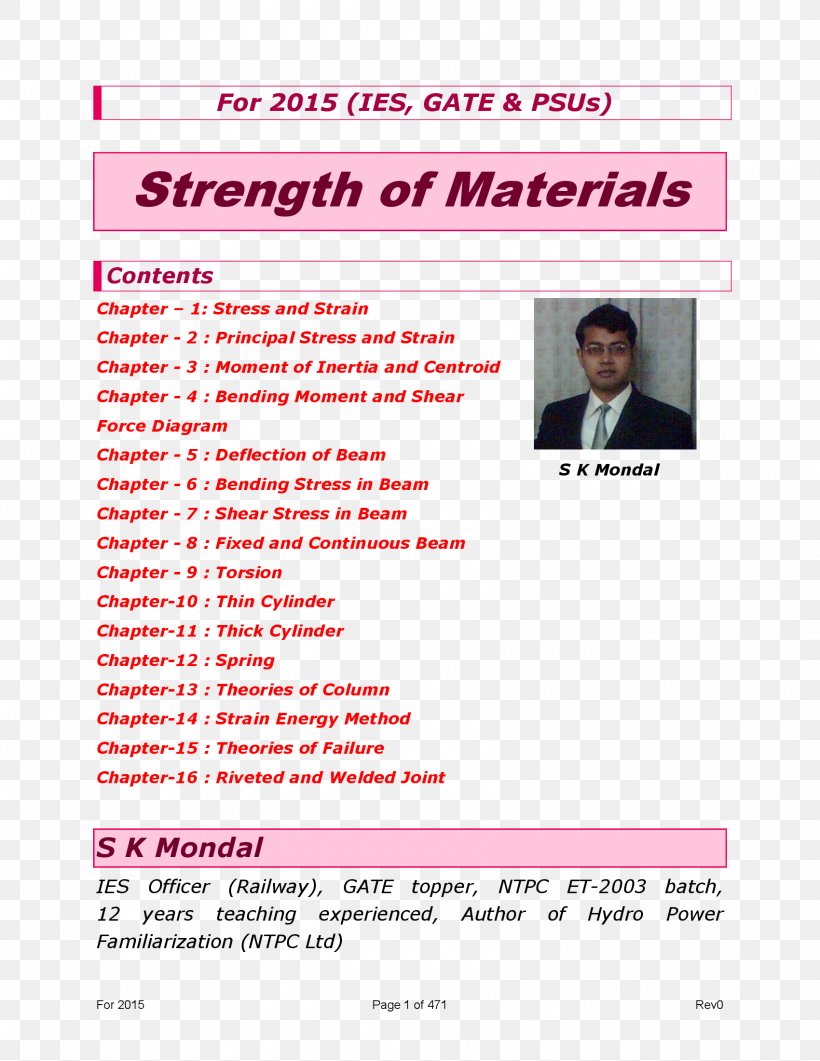 Strength Of Materials A Textbook Of Fluid Mechanics And Hydraulic Machines A Textbook Of Engineering Mechanics (SI Units), PNG, 1700x2200px, Strength Of Materials, Advertising, Applied Mechanics, Area, Book Download Free