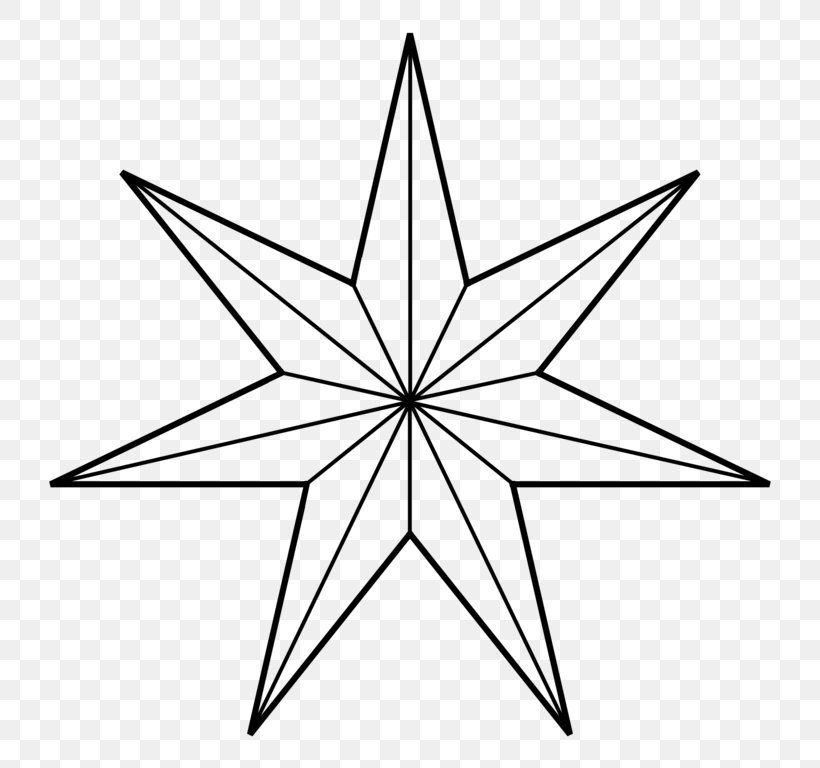 Heptagram Five-pointed Star Shape, PNG, 768x768px, Heptagram, Area, Black And White, Enneagram, Fivepointed Star Download Free