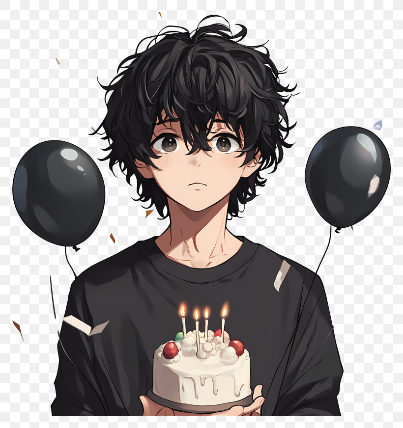 Birthday Boy - Birthday Boy With Cake And Balloons PNG