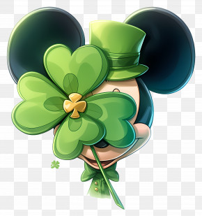 Mickey Minnie - Cartoon Character With Clover PNG