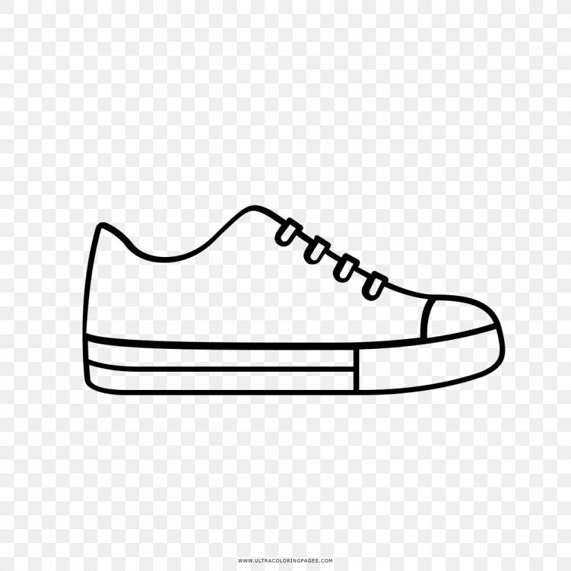 Sneakers Drawing Shoe Coloring Book Converse, PNG, 1000x1000px, Sneakers, Area, Ausmalbild, Auto Part, Black Download Free