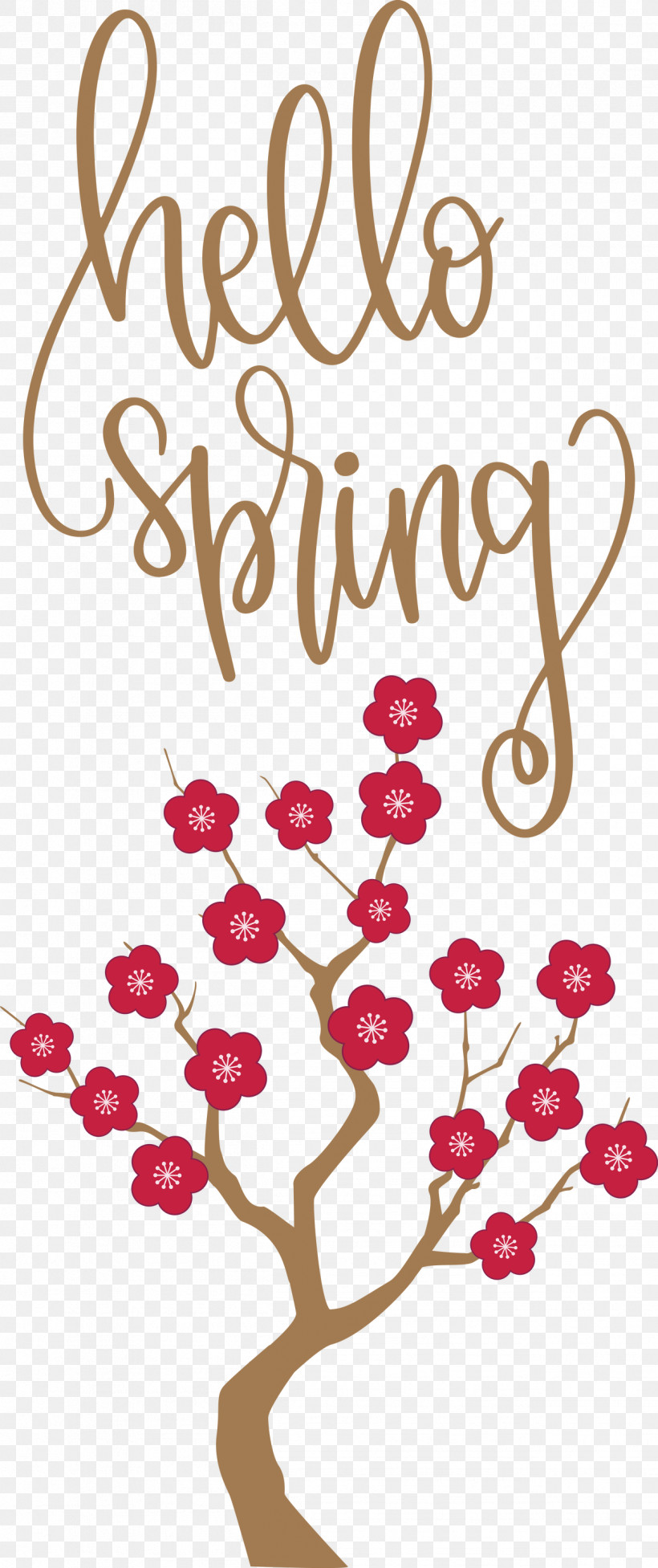 Hello Spring Spring, PNG, 1259x3000px, Hello Spring, Floral Design, Gratis, Plum Blossom, Red Download Free