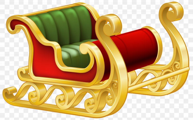Santa Claus's Reindeer Sled Clip Art, PNG, 5130x3191px, Santa Claus, Chair, Christmas, Furniture, Product Design Download Free