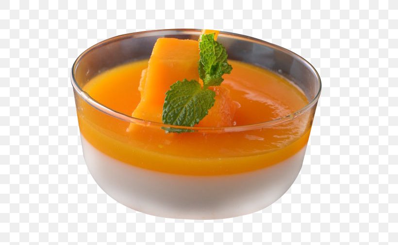 Mango Pudding Gelatin Dessert Panna Cotta, PNG, 595x506px, Mango Pudding, Cream, Dessert, Dish, Drink Download Free