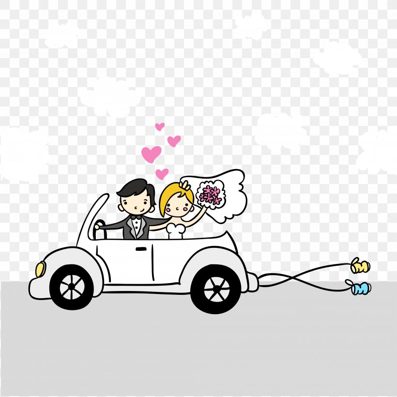 Cartoon Marriage Illustration, PNG, 4167x4167px, Cartoon, Area, Automotive Design, Bride, Bridegroom Download Free
