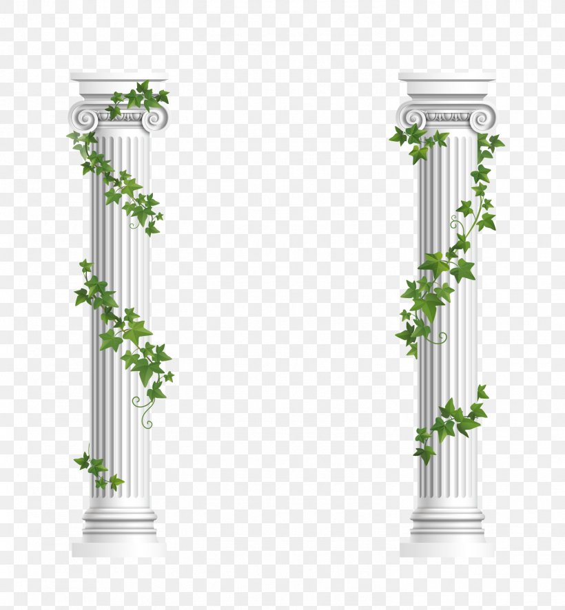 Column Ionic Order Euclidean Vector Stock Photography, PNG, 1471x1590px, Column, Floral Design, Flower, Grass, Green Download Free