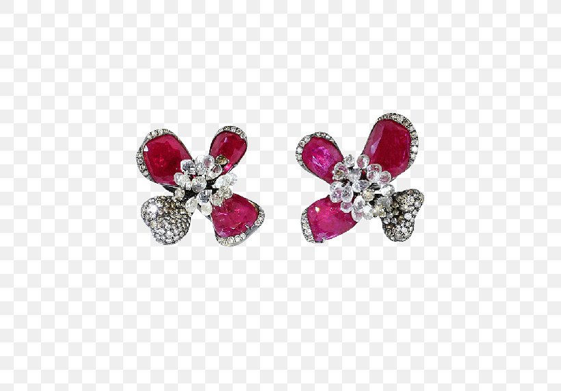 Ruby Earring Gemstone Jewellery Diamond, PNG, 571x571px, Ruby, Bling Bling, Body Jewelry, Brooch, Butterfly Download Free