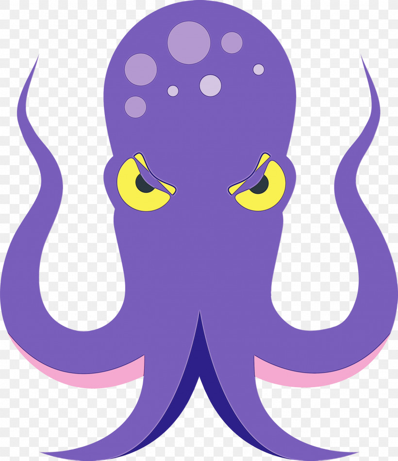 Octopus Giant Pacific Octopus Violet Purple Octopus, PNG, 2592x3000px, Octopus, Cartoon, Giant Pacific Octopus, Paint, Purple Download Free