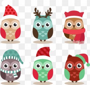 Cute Owls On The Nature - Baby Owls Christmas Clip Art PNG