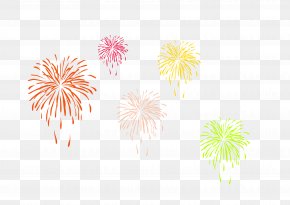 Colorful Fresh Fireworks Floating Material - Petal Yellow Pattern PNG