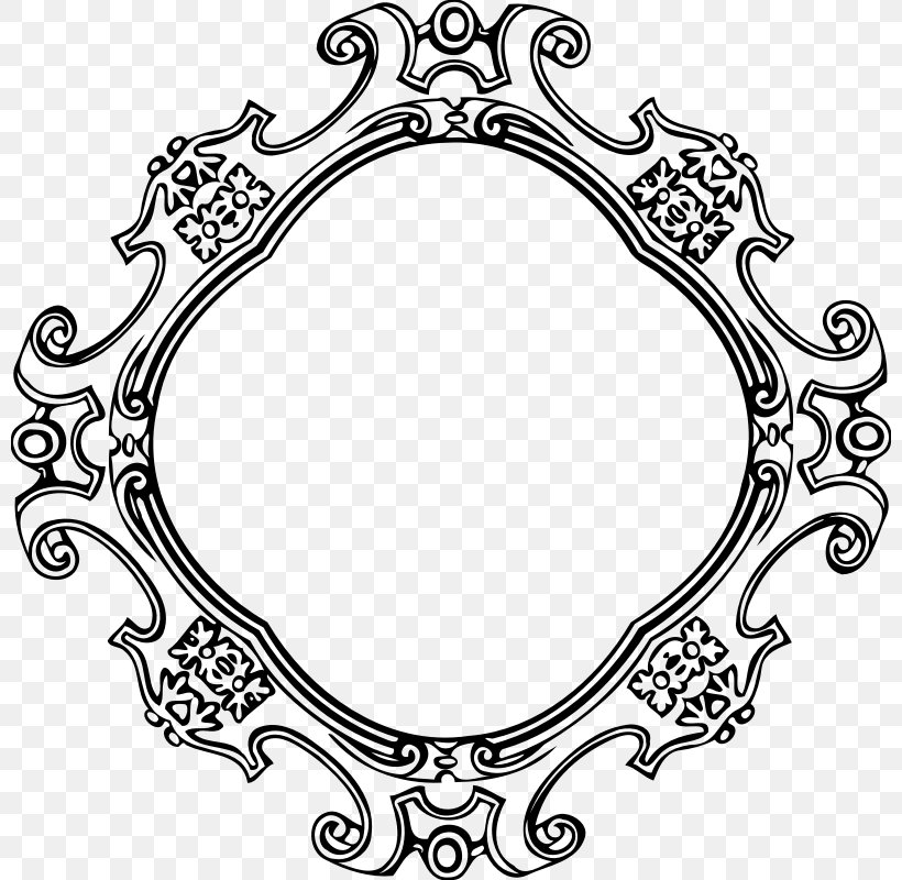 Picture Frames Drawing Clip Art, PNG, 800x800px, Picture Frames, Art, Black And White, Body Jewelry, Decorative Arts Download Free