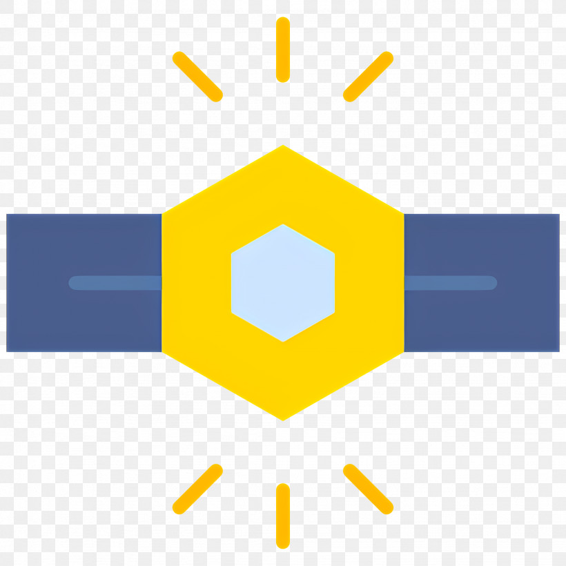 Champion Belt - Yellow Award Ribbon With Blue Band PNG