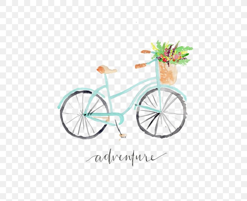Bicycle Drawing Cycling Watercolor Painting Clip Art, PNG, 564x666px, Bicycle, Bicycle Accessory, Bicycle Basket, Bicycle Frame, Bicycle Part Download Free