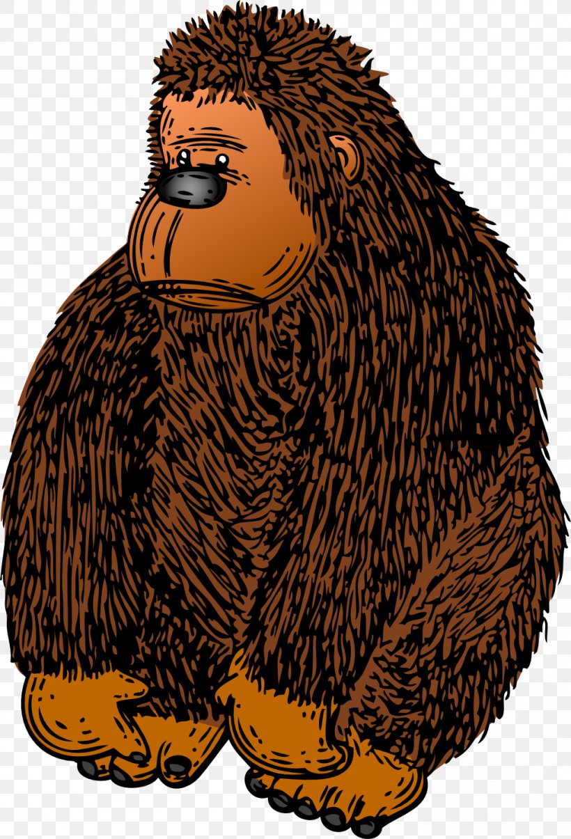 Gorilla Drawing Clip Art, PNG, 999x1469px, Gorilla, Bear, Beaver, Carnivoran, Cartoon Download Free