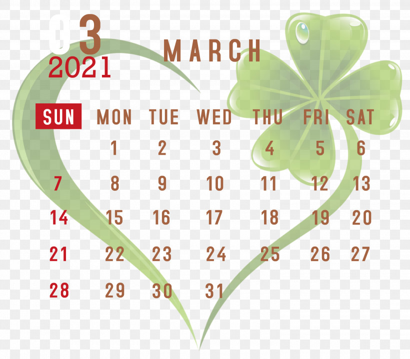 March 2021 Printable Calendar March 2021 Calendar 2021 Calendar, PNG, 3000x2632px, 2021 Calendar, March 2021 Printable Calendar, Biology, Green, Leaf Download Free