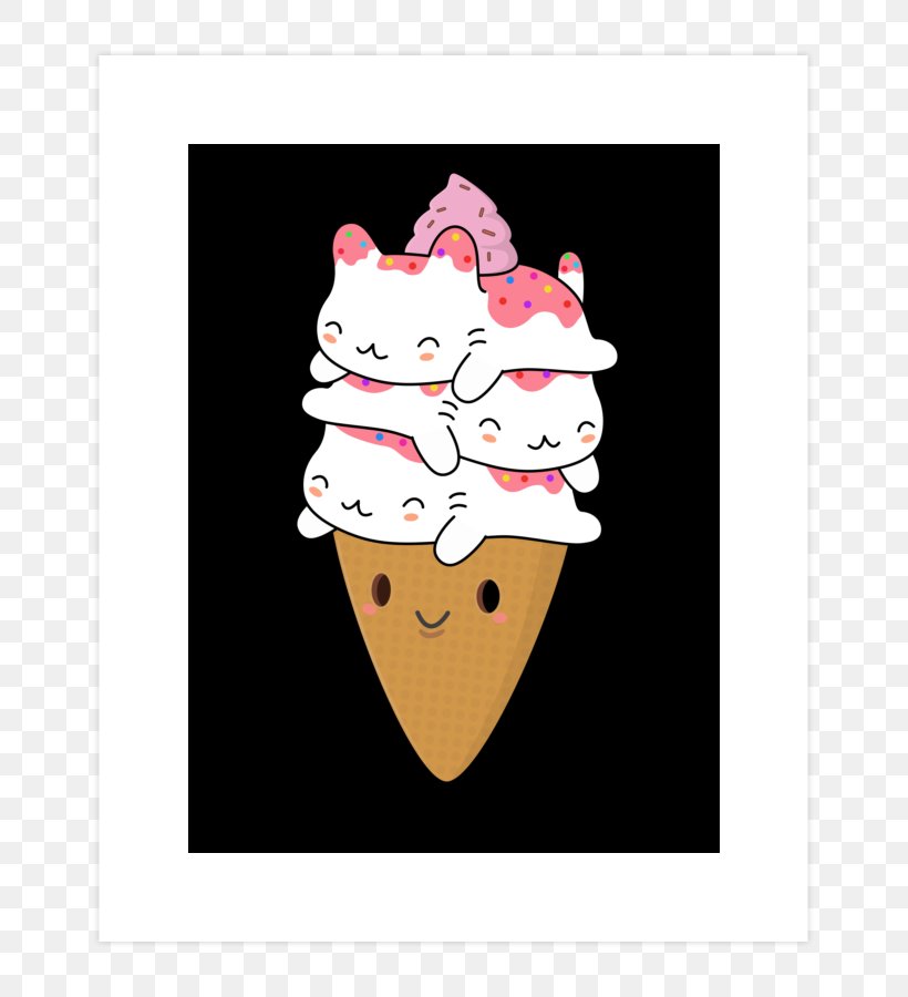 Ice Cream Cones T-shirt Cat Hoodie, PNG, 740x900px, Watercolor, Cartoon, Flower, Frame, Heart Download Free