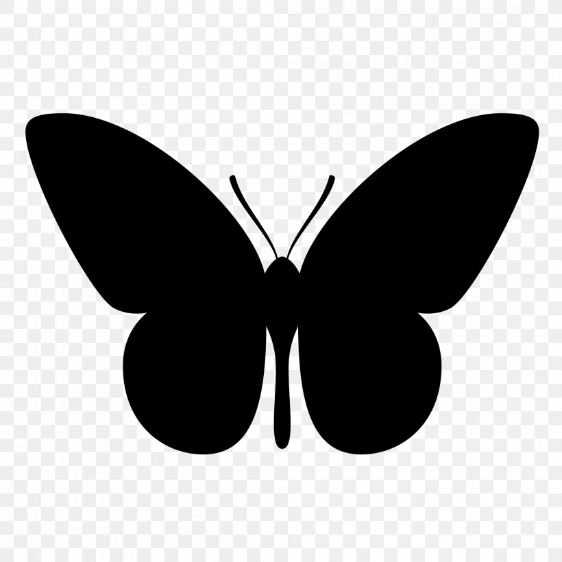 Butterfly Symbol Clip Art, PNG, 2000x2000px, Butterfly, Arthropod, Black And White, Brush Footed Butterfly, Insect Download Free