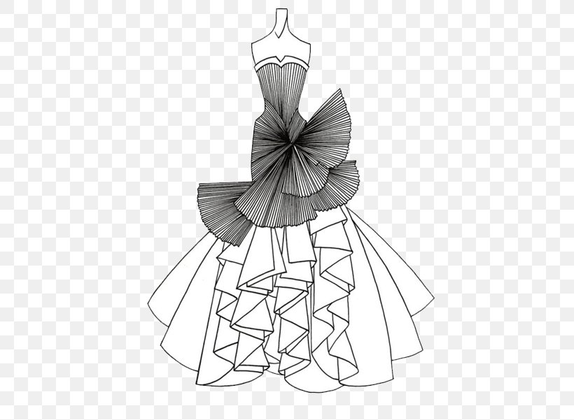 Drawing Line Art Fashion Dress Sketch, PNG, 635x601px, Drawing, Art, Artwork, Black And White, Clothes Hanger Download Free