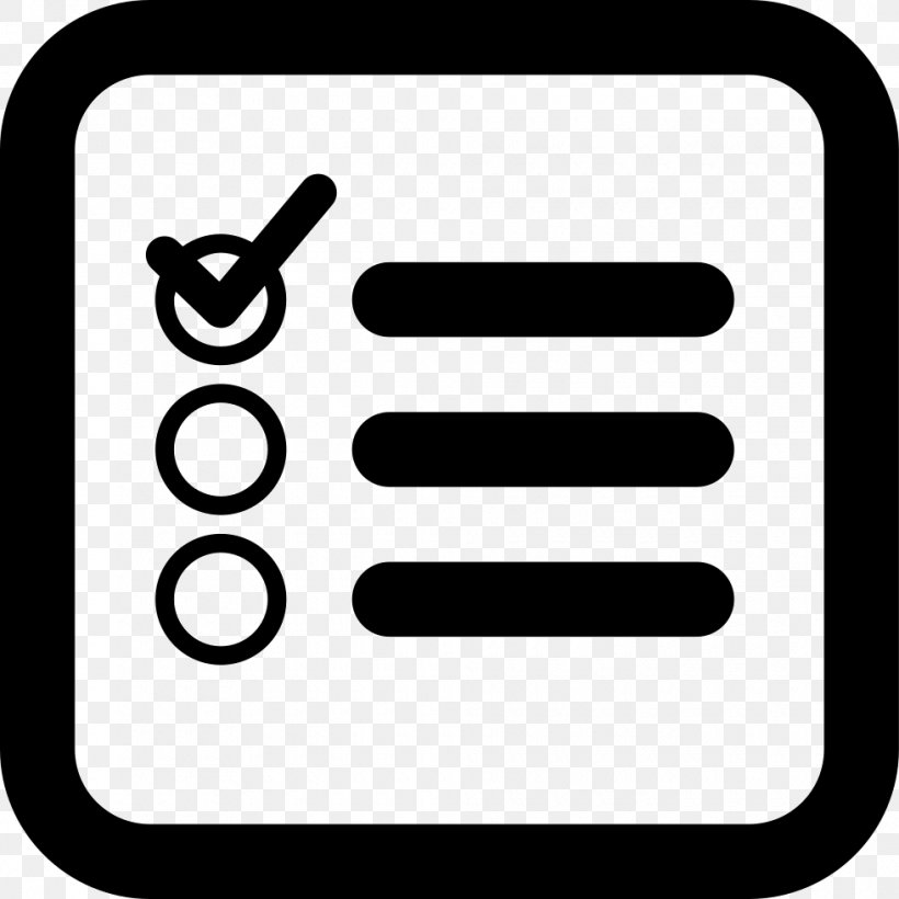 Checklist Icon Design, PNG, 980x980px, Checklist, Area, Black And White, Check Mark, Hamburger Button Download Free