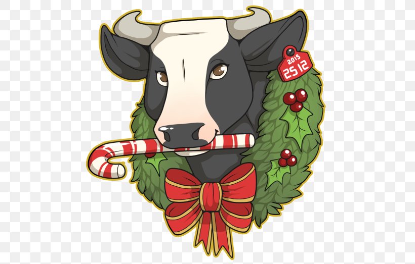 Dairy Cattle Christmas Ornament Clip Art, PNG, 500x523px, Dairy Cattle, Cattle, Cattle Like Mammal, Christmas, Christmas Decoration Download Free