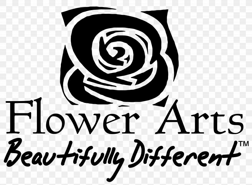 Flower Arts Logo Floral Design, PNG, 5453x4023px, Logo, Area, Artwork, Black, Black And White Download Free