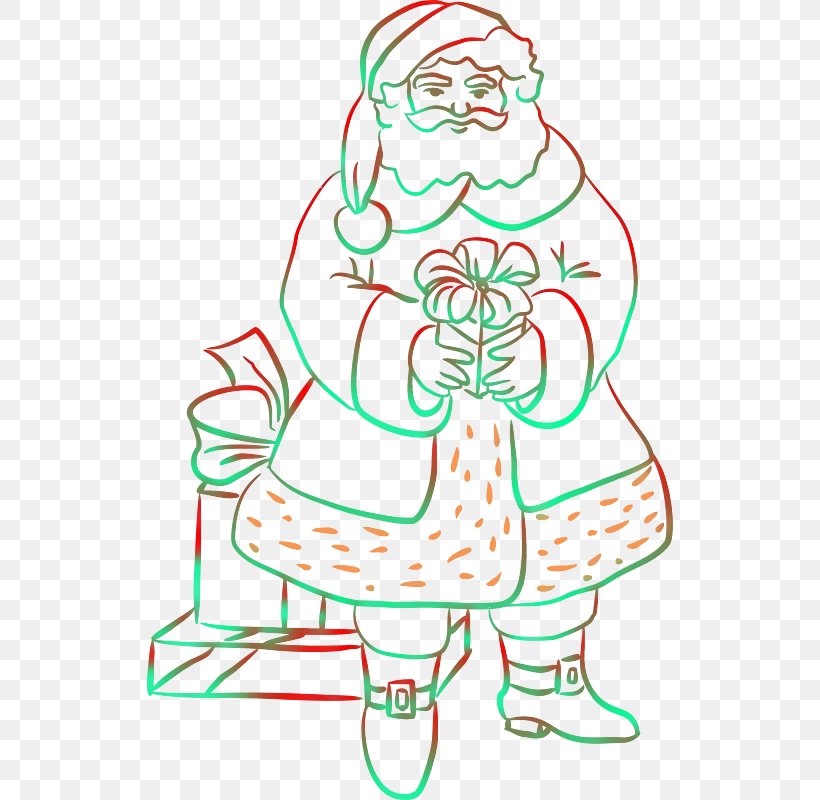 Santa Claus Christmas Tree Line Art Clip Art, PNG, 527x800px, Santa Claus, Area, Art, Artwork, Black And White Download Free