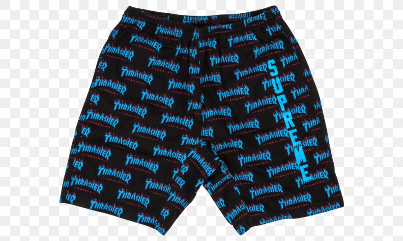 Trunks Swim Briefs Shorts Thrasher Skateboarding, PNG, 1000x600px, Trunks, Active Shorts, Blue, Electric Blue, Shorts Download Free