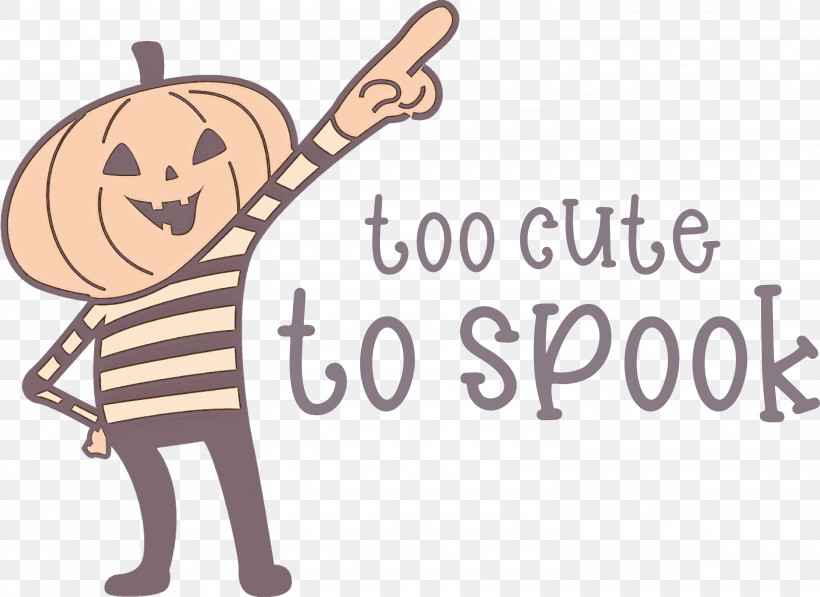 Halloween Too Cute To Spook Spook, PNG, 2999x2187px, Halloween, Cartoon, Cartoon M, Decoration, Emoticon Download Free