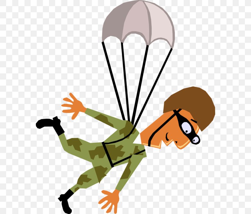 Paratrooper Military Clip Art Parachute Landing Fall Illustration, PNG, 586x700px, Paratrooper, Army, Artwork, Cartoon, Finger Download Free