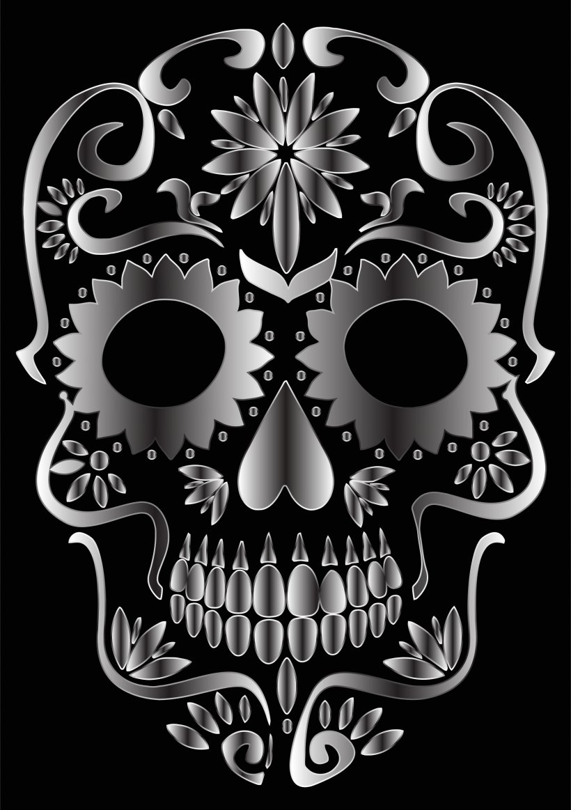 Calavera Skull Art Clip Art, PNG, 1692x2400px, Calavera, Art, Black And White, Bone, Drawing Download Free