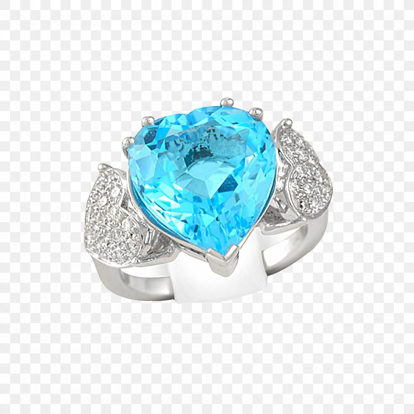 Ring Diamond Sapphire Blue, PNG, 1000x1000px, Ring, Aqua, Blue, Body Jewelry, Crystal Download Free