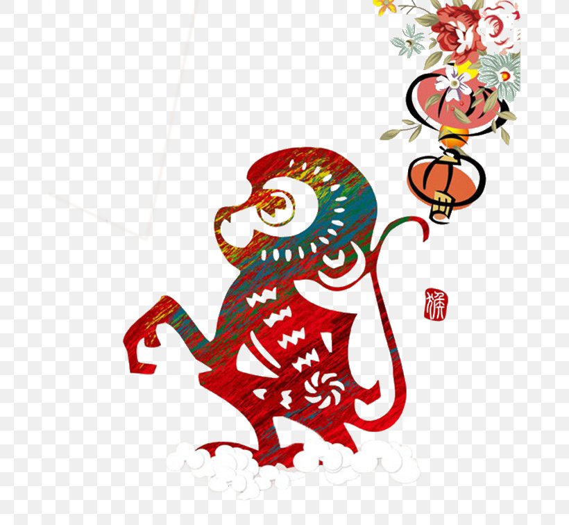 Chinatown Chinese New Year Monkey Chinese Zodiac Chinese Calendar, PNG, 680x756px, Watercolor, Cartoon, Flower, Frame, Heart Download Free