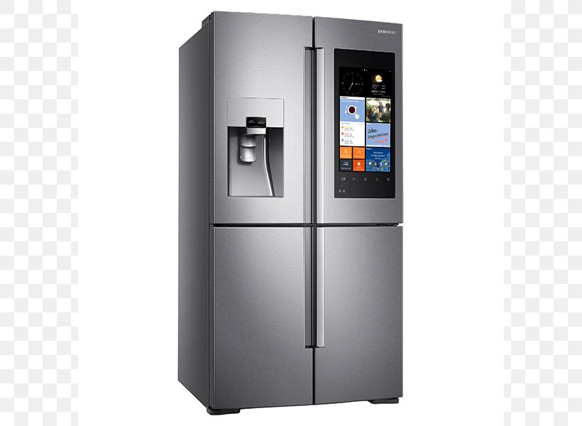 Refrigerator Samsung Family Hub RF56M9540 Home Appliance Washing Machines, PNG, 800x600px, Refrigerator, Cooking Ranges, Door, Freezers, Home Appliance Download Free