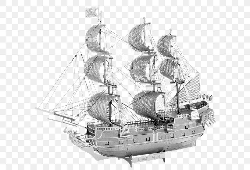 Black Pearl Brigantine Metal Ship Steel, PNG, 620x560px, Black Pearl, Baltimore Clipper, Barque, Black And White, Boat Download Free