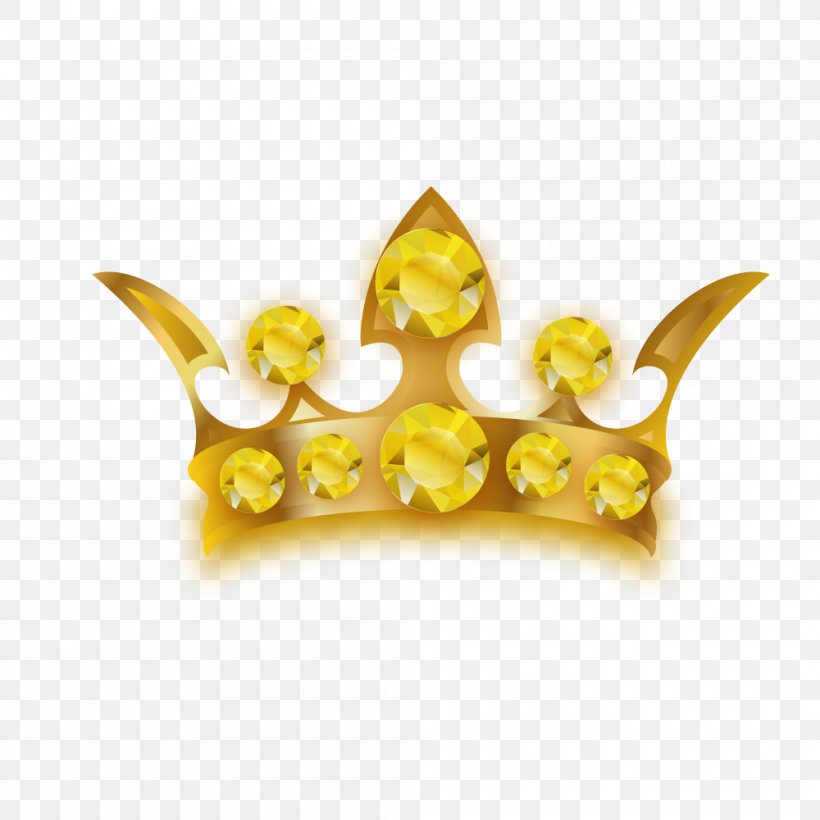 Crown Yellow, PNG, 1000x1000px, Crown, Coroa Real, Designer, Gold, Material Download Free