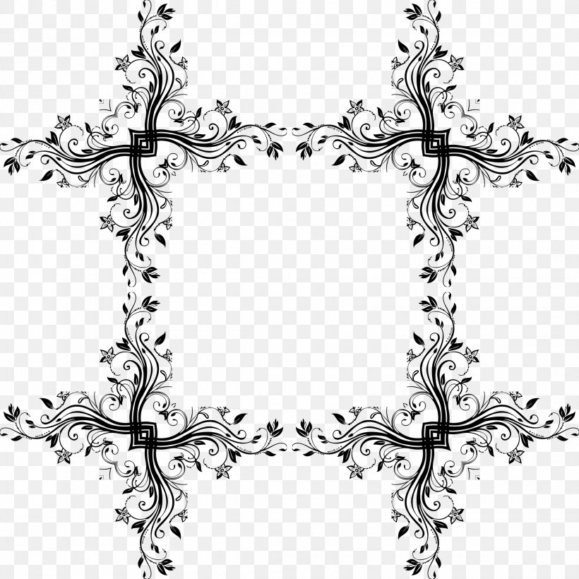 Ornament Symmetry Clip Art, PNG, 2320x2320px, Ornament, Acanthus, Art, Black And White, Body Jewelry Download Free