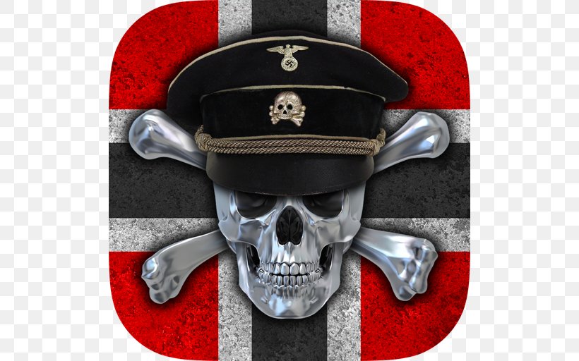 Skull And Crossbones Fond Blanc Waffen-SS Death, PNG, 512x512px, Skull, Bone, Death, Fond Blanc, Nazism Download Free