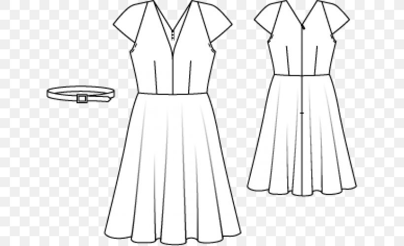 Dress Burda Style Sewing Drawing Pattern, PNG, 631x500px, Dress, Abdomen, Area, Artwork, Black Download Free