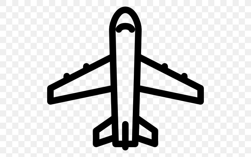 Airplane Aircraft, PNG, 512x512px, Airplane, Aircraft, Aviation, Black And White, Symbol Download Free