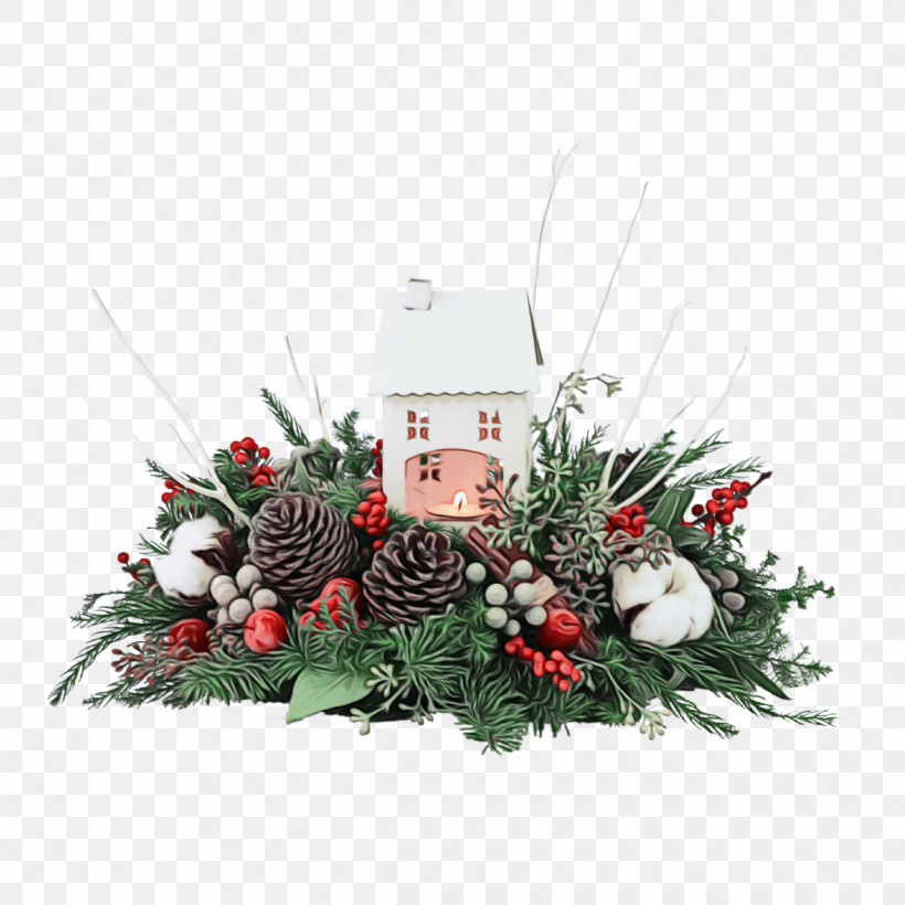 Christmas Decoration, PNG, 1250x1251px, Watercolor, Christmas Decoration, Christmas Eve, Cut Flowers, Fir Download Free