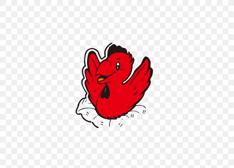 Chicken Bird Cartoon Clip Art, PNG, 590x590px, Watercolor, Cartoon, Flower, Frame, Heart Download Free