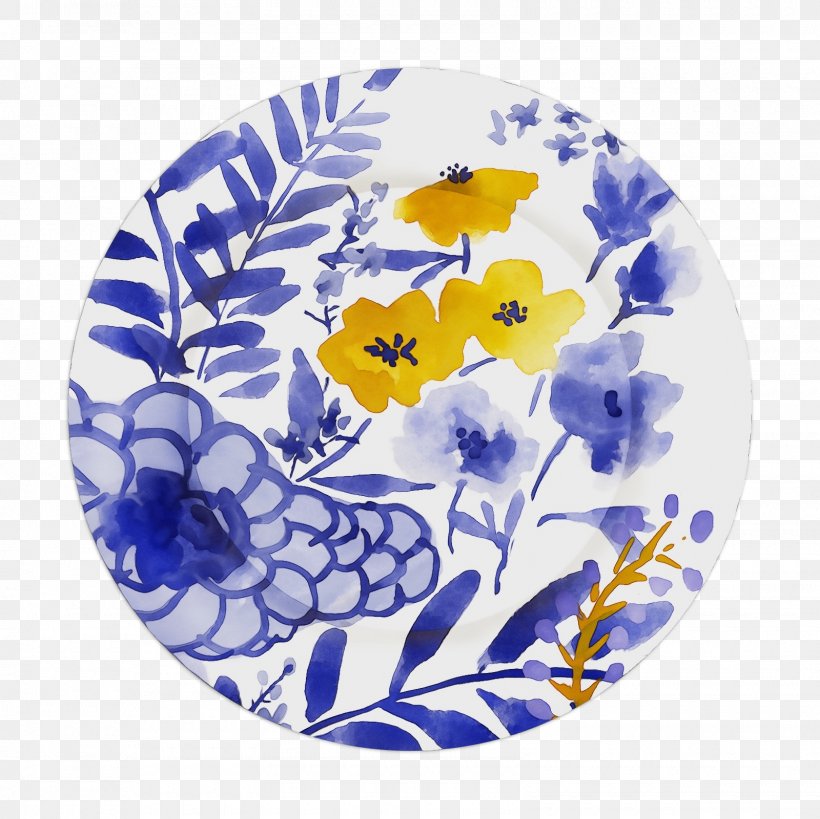 Dishware Cobalt Blue Plate Porcelain Yellow, PNG, 1600x1600px, Watercolor, Cobalt Blue, Dishware, Flower, Paint Download Free