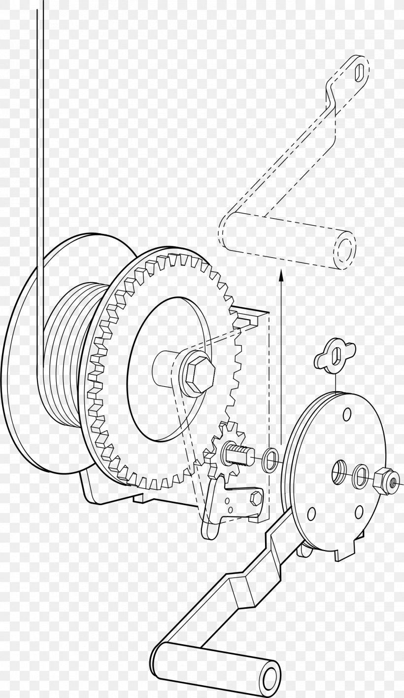 Winch Hoist Clip Art, PNG, 1390x2400px, Winch, Area, Artwork, Auto Part, Black And White Download Free