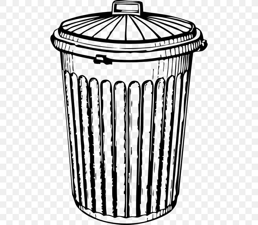 Rubbish Bins & Waste Paper Baskets Clip Art, PNG, 500x715px, Rubbish Bins Waste Paper Baskets, Basket, Beverage Can, Black And White, Document Download Free