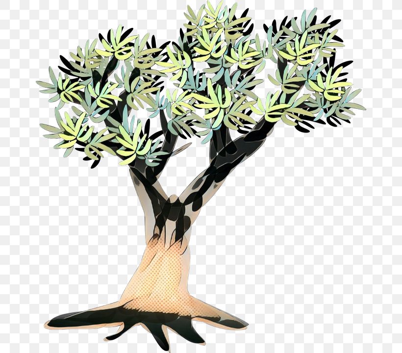 Flower Plant Flowerpot Tree Woody Plant, PNG, 674x720px, Pop Art, Flower, Flowerpot, Houseplant, Jade Flower Download Free