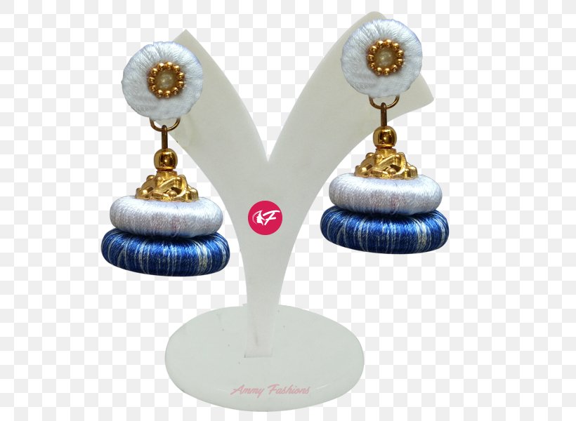 Earring Silk Blue White Thread, PNG, 600x600px, Earring, Black, Blue, Color, Craft Download Free