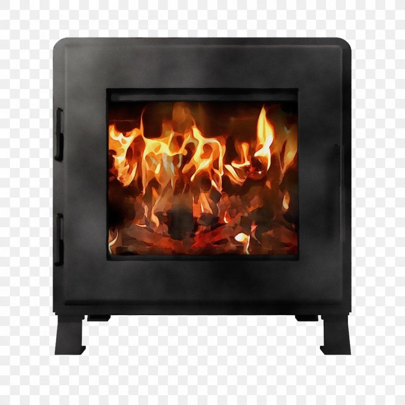 Heat Wood-burning Stove Flame Hearth Fireplace, PNG, 1000x1000px, Watercolor, Fire, Fireplace, Flame, Gas Download Free