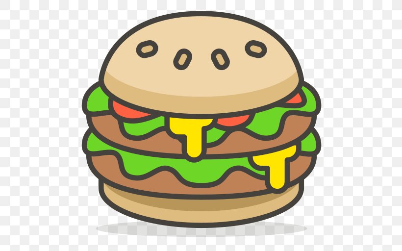 Cheeseburger Hamburger T-shirt Food Emoji, PNG, 512x512px, Cheeseburger, Cheese, Emoji, Emoticon, Fast Food Download Free