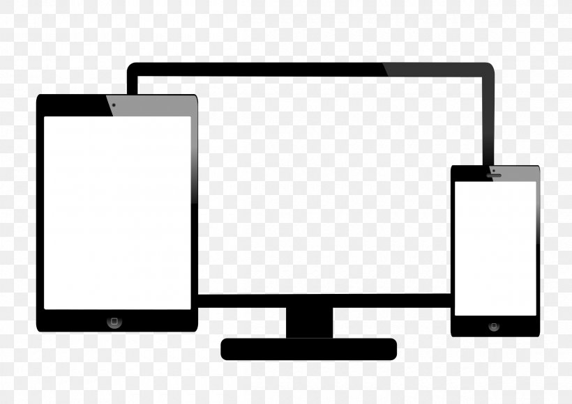 Responsive Web Design Web Development Clip Art, PNG, 2400x1700px, Responsive Web Design, Area, Black And White, Brand, Computer Monitor Download Free
